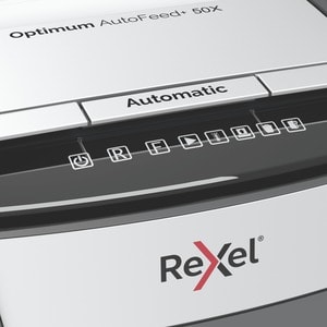 Rexel Optimum AutoFeed+ 50X Paper Shredder - Continuous Shredder - Cross Cut - 6 Per Pass - for shredding Paper - P-4 - 22