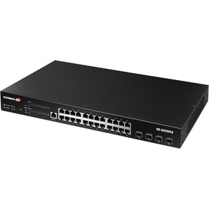 Switch Ethernet Edimax GS-5424PLX 24 Porte Gestibile - 2 Layer supportato - Modular - 400 W PoE Budget - Fibra ottica, Cop