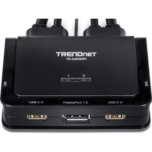 Boîtier de commutation KVM TRENDnet TK-220DPI - 2 Ordinateur(s) - 1 Utilisateur(s) local - 3840 x 2160 - 4 x USB - 3 x Dis