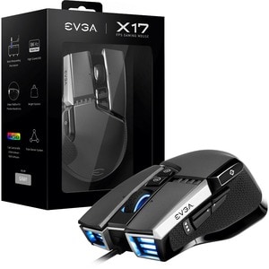EVGA X17 Gaming Mouse - Optical - Cable - Gray - 16000 dpi - 10 Button(s)