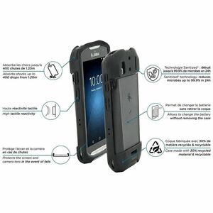 MOBILIS Rugged Case for Zebra Mobile Computer - Black - Shock Resistant, Shock Absorbing, Impact Resistant, Drop Resistant