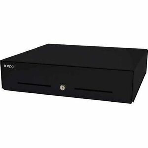 apg Cash Drawer - EUR, USD 5 Bill - 8 Coin - 2 Media Slot, - Printer Driven - Steel - Black