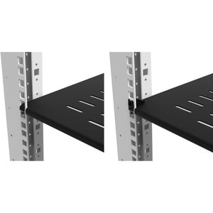 MINKELS Rack-mountable Rack Shelf - 482.60 mm Rack Width - Jet Black - 50 kg Maximum Weight Capacity