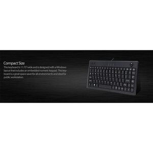 Adesso AKB-310UB Keyboard - Cable Connectivity - USB Interface - Trackball - English (US) - Black - Membrane Keyswitch - 1