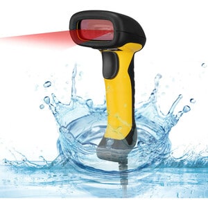 Adesso NuScan 2400U Industrial, Warehouse, Hospitality Handheld Barcode Scanner - Cable Connectivity - Yellow - 200 scan/s