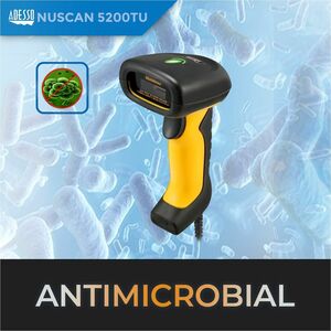 Adesso NuScan 5200TU Industrial, Healthcare, Logistics Handheld Barcode Scanner - Cable Connectivity - Yellow - 304.80 mm 