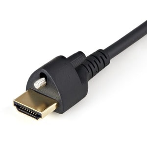 StarTech.com Cavo HDMI 2.0 da 2m con connettore a vite di bloccaggio - Cavetto HDMI 4K 60Hz HDR - Filo HDMI con Ethernet a
