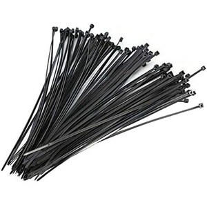 4XEM 100 Pack 10" Cable Ties - Black Medium Nylon/Plastic Zip Tie - Cable Tie - Black - 75.18 lb Loop Tensile - 10" Length