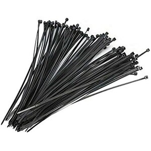 4XEM 100 Pack 6" Reusable Cable Ties - Black Medium Nylon/Plastic Zip Tie - Cable Tie - Black - 75.18 lb Loop Tensile - 6"