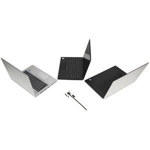 Kensington Universal 3-in-1 Keyed Laptop Lock - Carbon Steel, Plastic - 6 ft - For Notebook