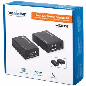 Extensor Video HDMI, 50M via Cat 6, 1080p - 1 Dispositivo de Entrada - 1 Dispositivo de salida - 100m Alcance - 2 x Red (R