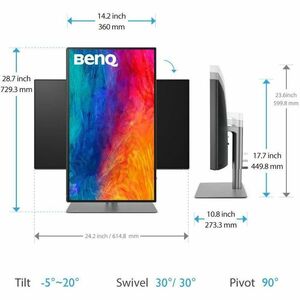 Monitor LED BenQ DesignVue PD2725U 685,8 mm (27") Class 4K UHD - 16:9 - Grigio - 68,6 cm (27") Viewable - Tecnologia In-pl