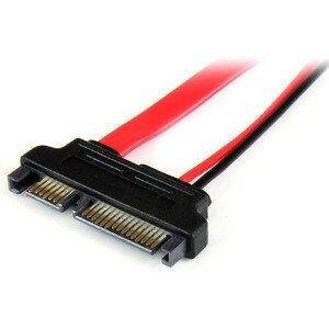 6in Slimline SATA to SATA Adapter with Power - Slim SATA (F) to SATA (M) - Slimline Serial ATA connector to standard SATA 