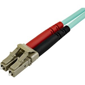 StarTech.com 15m (50ft) LC/UPC to LC/UPC OM3 Multimode Fiber Optic Cable, Full Duplex Zipcord Fiber, 100Gbps, LOMMF, LSZH 