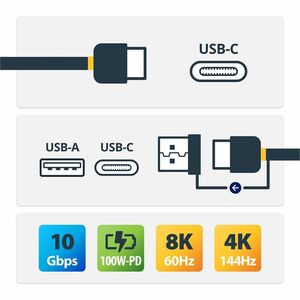 StarTech.com 3ft/1m USB-C Cable with USB-A Adapter Dongle, USB-C to C (10Gbps/PD), USB-A to C (5Gbps), 2-in-1 USB C Cable 
