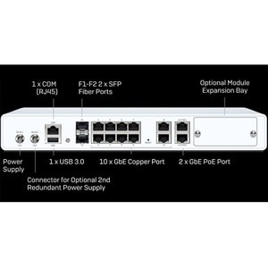 Sophos XGS 126 Network Security/Firewall Appliance - 12 Port - 10/100/1000Base-T - Gigabit Ethernet - No - 10 x RJ-45 - 3.