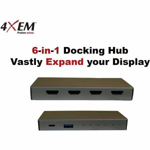 4XEM 6-in-1 4 HDMI port USB-C Dock - 4XEM 6-in-1 4 HDMI port USB-C Dock
