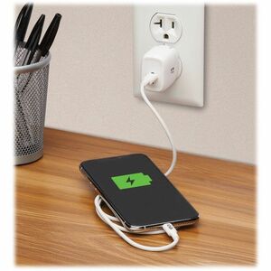 Tripp Lite series Compact 1-Port USB-C Wall Charger - GaN Technology, 20W PD 3.0 Charging, White - 20 W - 230 V AC, 120 V 