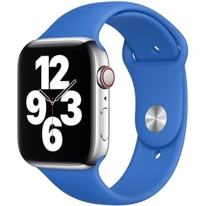 Apple 44mm Capri Blue Sport Band - Regular - Adjustable - Regular - Pin-and-tuck Attachment - Capri Blue - Fluoroelastomer