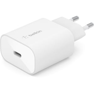 Belkin BOOST↑CHARGE 25 W AC Adapter - For USB Type C Device, Smartphone, iPhone - White