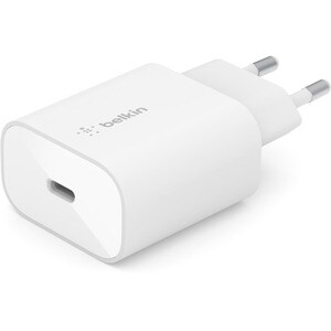 Belkin BOOST↑CHARGE 25 W AC Adapter - For USB Type C Device, Smartphone, iPhone - White
