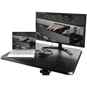 Mobile Standing Desk - Portable Sit Stand Ergonomic Height Adjustable Cart on Wheels - Rolling Computer/Laptop Workstation