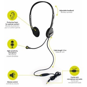 Port Connect Wired Over-the-ear Stereo Headset - Binaural - Supra-aural - 32 Ohm - 20 Hz to 20 kHz - 120 cm Cable - Dynami