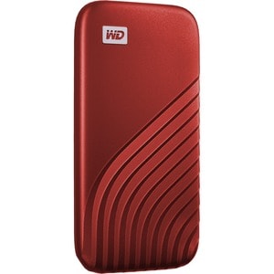 WD My Passport WDBAGF0010BRD-WESN 1 TB Portable Solid State Drive - External - Red - USB 3.2 (Gen 2) Type C - 256-bit Encr