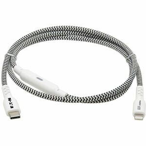 Eaton Tripp Lite Series Heavy-Duty USB-C to Lightning Sync/Charge Cable with Status LED - MFi Certified, M/M, USB 2.0, 3 f