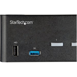 StarTech.com 2 Port Dual Monitor HDMI KVM Switch, 4K 60Hz HDMI 2.0 UHD HDR, 2 Port USB 3.0 Hub, 4x USB HID, Audio, Hotkey 