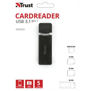 Lector Flash Trust Nanga - USB 3.1 - Externo - microSD, Memory Stick, Memory Stick Micro (M2), Memory Stick PRO, SD, Multi