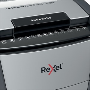 Rexel Optimum AutoFeed+ 300M Automatic Micro Cut Paper Shredder - Non-continuous Shredder - Micro Cut - 8 Per Pass - for s