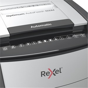 Rexel Optimum AutoFeed+ 600M Automatic Micro Cut Paper Shredder - Non-continuous Shredder - Micro Cut - 10 Per Pass - for 