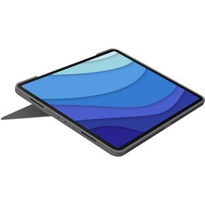 Logitech Combo Touch Keyboard/Cover Case for 32.8 cm (12.9") Apple, Logitech iPad Pro (5th Generation) Tablet - Oxford Gra