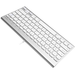 Macally Compact Brushed Metal USB Wired Keyboard For Mac And PC - Cable Connectivity - USB Type A Interface - 78 Key(s) - 