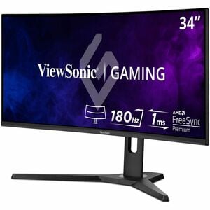 ViewSonic VX3418-2KPC 34 Inch 21:9 Curved 1440p 1ms 144Hz Gaming Monitor with FreeSync Premium, Eye Care, HDMI and Display