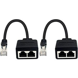 4XEM 2-to-1 RJ45 Splitter Cable Adapter - F/M- CAT6 - Network (RJ-45) - PVC