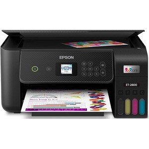 Epson EcoTank ET-2800 Wireless Inkjet Multifunction Printer-Color-Black-Copier/Scanner-5760x1440 Print-120 sheets Input-Co