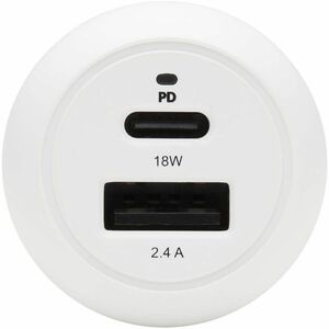 Tripp Lite series U280-C02-30W-K Auto Adapter - 30 W - 12 V DC Input - 5 V DC Output - 3 A - White