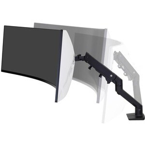 Ergotron Tischhalterung für Monitor, Gekrümmte Bildschirmanzeige - Mattschwarz - Höhenverstellbar - Bildschirmgröße: 124,5