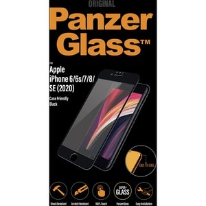 PanzerGlass Original Glass Screen Protector - Black, Crystal Clear - For LCD iPhone 6, iPhone 6s, iPhone 7, iPhone 8, iPho