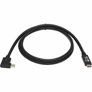 Eaton Tripp Lite Series USB-C Cable (M/M) - USB 3.2 Gen 2 (10 Gbps), 5A (100W) Rating, Thunderbolt 3 Compatible, Right-Ang