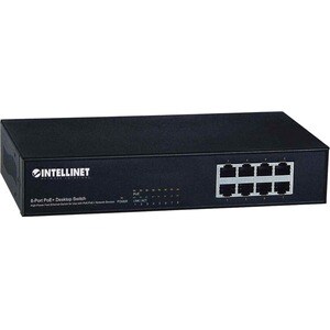 8-Port Fast Ethernet PoE+ Switch, 8 x PoE ports, IEEE 802.3at/af Power-over-Ethernet (PoE+/PoE), Endspan, Desktop (UK powe