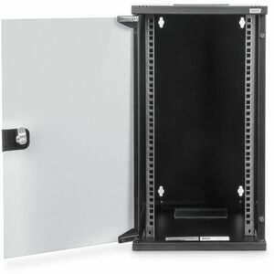 Digitus 12U Wall Mountable Enclosed Cabinet Rack Cabinet for Networking - Black - Glass, Sheet Steel, Galvanized Steel - 3