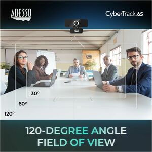 Adesso CyberTrack 6S Webcam - 8 Megapixel - 30 fps - USB 2.0 - TAA Compliant - 3840 x 2160 Video - CMOS Sensor - Manual Fo