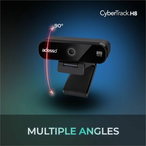 Adesso CyberTrack CyberTrack H8 Webcam - 2.1 Megapixel - 30 fps - Black - USB 2.0 - Full HD - 1920 x 1080 Video - CMOS Sen