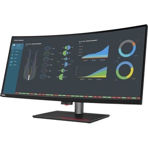 Lenovo ThinkVision P40w-20 40" Class WUHD Curved Screen LCD Monitor - 21:9 - Raven Black - 100.8 cm (39.7") Viewable - In-