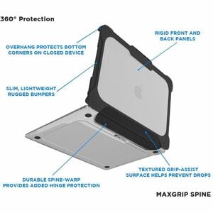MAXCases Extreme Shell-L MacBook Case - For Apple MacBook Air - Textured Grip - Black/Clear - Impact Absorbing, Impact Res
