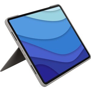 Logitech Combo Touch Keyboard/Cover Case for 32.8 cm (12.9") Apple iPad Pro (5th Generation) Tablet - Sand - Scrape Resist
