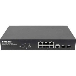 Switch Administrable Gigabit Ethernet de 8 puertos PoE+ con 2 puertos SFP - Intellinet